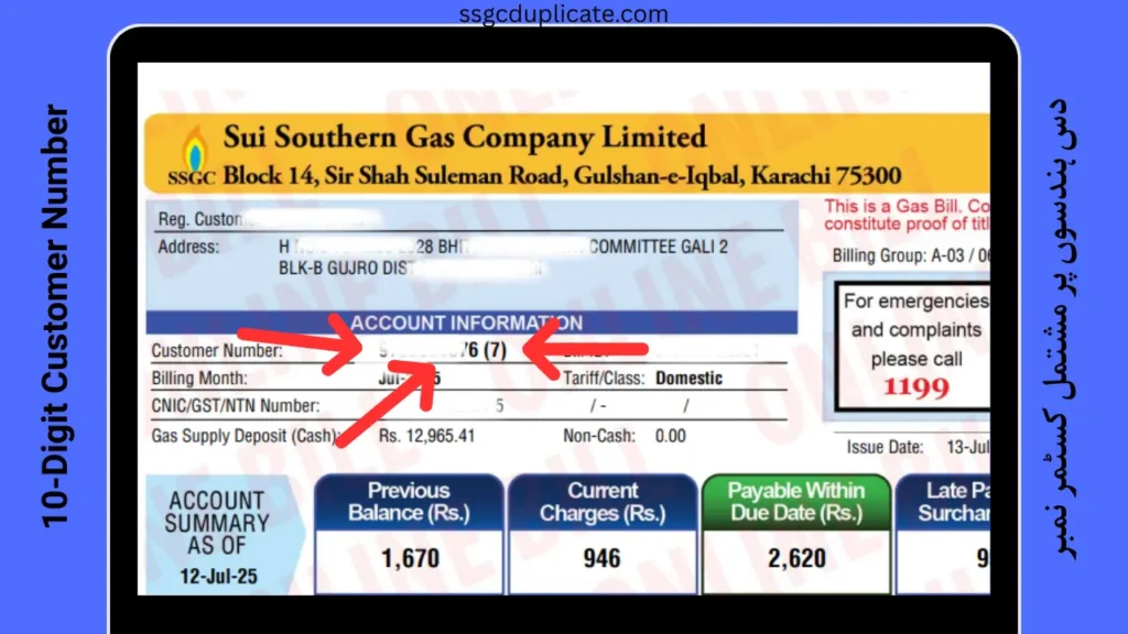 10-Digit Customer Numbwe 