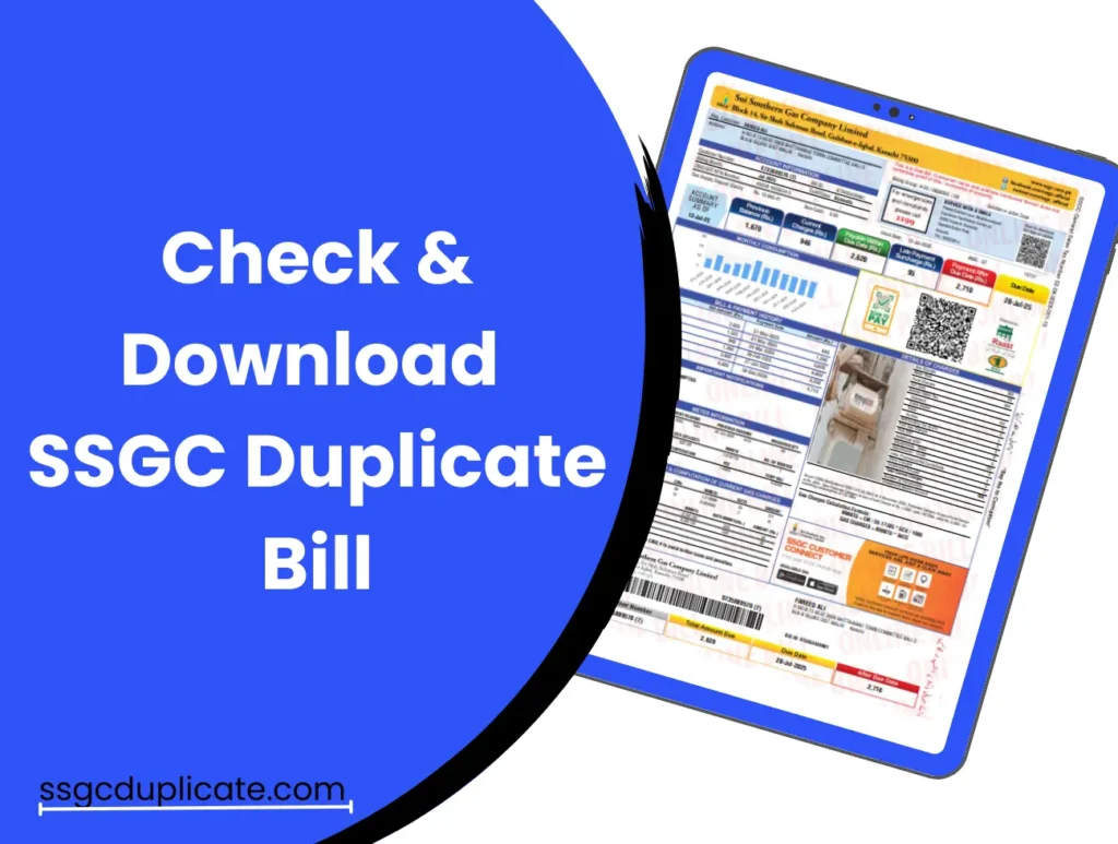 Check and Download SSGC Duplicate Bill
