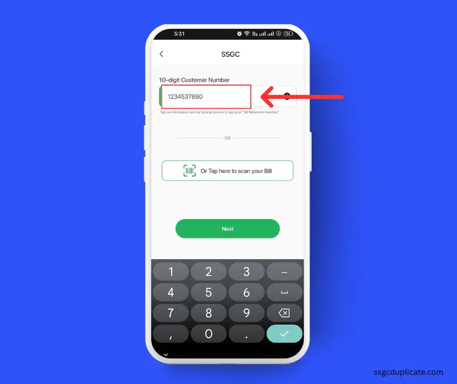 10 digit cutomer number