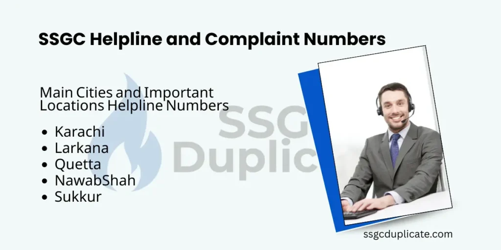 SSGC Helpline and Complaint Numbers